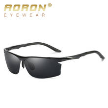 AORON мужские спортивные поляризационные солнцезащитные очки с алюминиевой оправой, уличные солнцезащитные очки для вождения UV400, 100% антиуф-очки 2024 - купить недорого
