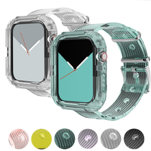Ремешок силиконовый прозрачный для apple watch Band 5 4 3, сменный спортивный браслет для iwatch series 5 4, 44 мм 40 мм 42 мм 38 мм