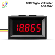DC 0-33V  0.36" Digital Voltmeter three Wires 5 Digit  voltage Panel meter LED Display  Color  [ 4 pieces / lot] 2024 - buy cheap