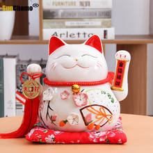 Lucky Cat Electric Shaking Hand Maneki Neko Large Ceramic Creative Rich Shop Gift Treasure Welcoming Fortune  Home Decore 2024 - buy cheap