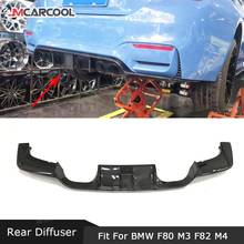 Dry Carbon Fiber Car Rear Bumper Lip Diffuser Spoiler For BMW F80 M3 F82 F83 M4 2014-2017 With LED Light FRP Rear Extension 2024 - buy cheap