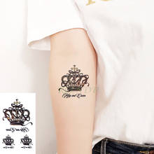 Pegatina de tatuaje temporal a prueba de agua, corona con Cruz, tatuaje flash, tatuajes falsos para hombres y mujeres 2024 - compra barato