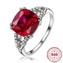 Женское кольцо с натуральным изумрудом, цветные кольца из стерлингового серебра 925 пробы с красным рубином и сапфиром, обручальное кольцо с цирконием, ювелирные изделия с драгоценными камнями 2024 - купить недорого