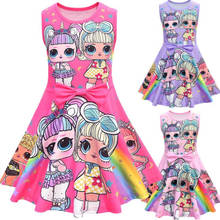 Lol Surprise Doll летние платья для девочек, милое платье принцессы, мультяшная детская одежда, детская одежда без рукавов, платья 2022 - купить недорого