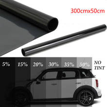 300cmx50cm Black Car Window Foils Tint Tinting Film Roll Car Auto Home Window Glass Summer Solar UV Protector Sticker Films 2024 - купить недорого