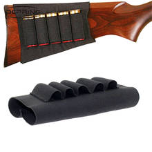 Rifle de espingarda tático 5 conchas buttstock 12 20 calibre titular do cartucho elástico airsoft militar munição cartucho compartimento bolsa 2024 - compre barato