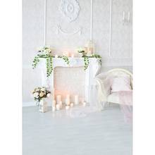 Fondo fotográfico de flores y velas para sala de estar, telón de fondo personalizado para Baby Shower, fotografía de fondo de Navidad para niños 2024 - compra barato