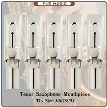 Bocal de saxofone tenor niquelado, bocal de metal saxofone bb tenor com tampa e liga para leitor profissional de sax 2024 - compre barato
