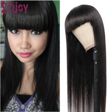 Natural Clolor Human Hair Wigs With Bangs For Black Women IJOY Black Straight Hair Brazilian Remy Wig Full Machine Made Wigs 2024 - buy cheap