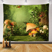 Floresta mágica cogumelo hippie tapeçaria hippie arte colorida estilo boêmio casa tapeçaria 2024 - compre barato
