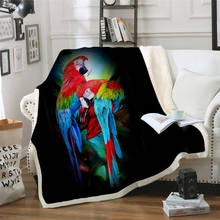 Plstar Cosmos colorful Parrot brid Blanket 3D print Sherpa Blanket on Bed Kids Girl Flower Home Textiles Dreamlike style-1 2024 - buy cheap