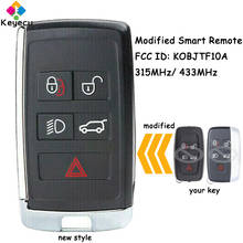 Keyecu chave remota inteligente modificada, para carro, 5 botões, 315mhz/433mhz, para land rover lr2 lr4 2005-2011, range rover evoque/sport 2024 - compre barato