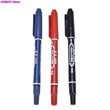 1Pcs High Quality Double Marker Pen Permanent Black Blue Red Ink Pens Student School Office Stationery 2024 - buy cheap