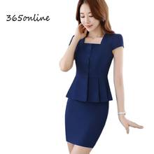 Formal OL Styles Summer Short Sleeve Professional Business Women Work Suits With 2 Pieces Tops And Skirt Ladies Work Wear Outfit 2024 - buy cheap