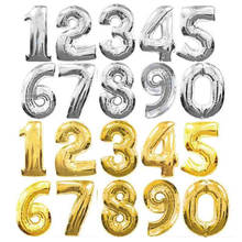 Золотые, серебристые, 32 дюйма, 0-9 Большие Гелиевые цифровые воздушные шары из фольги, Детский праздник день рождения вечеринка для детей, мультяшная шапка, игрушки 2024 - купить недорого