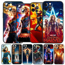 Super herói capitão marvel avengers para apple iphone 12 mini 11 xs pro max x xr 8 7 6s mais se 5 5S preto caso de telefone 2024 - compre barato