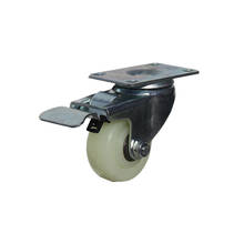 3inch caster nylon wheel bearing caster universal mute Industrial small carts medical bed wheel Trailer wheel with brake 2024 - buy cheap