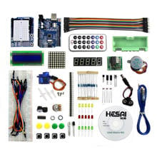 Kit iniciante uno r3/passo motor, eletrônico inteligente lcd 1602 placa de ensaio cabo de ligação para diy kit 2024 - compre barato