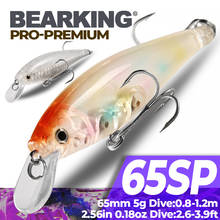 Bearking isca de pesca dura de 6.5cm 5g, isca de pesca dura para mergulho, de 0.8-1.2m, isca de pesca de carpa 2024 - compre barato