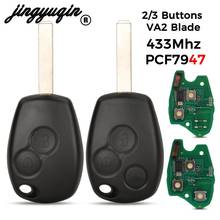 Jingyuqin 2/3 кнопки 433 МГц PCF7947 чип дистанционного ключа автомобиля оболочки для Renault/Kangoo II/Clio III Duster Modus Twingo DACIA Logan 2024 - купить недорого
