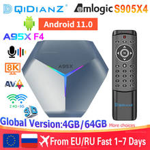 Conjunto de tv box smart a95x, android 10, amlogic s905x4, 8k, dual, wi-fi, bt, reprodutor de mídia, rápido 2024 - compre barato
