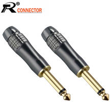 2PCS 6.35MM Audio And Video Plug Connector 6.3MM Mono Gold-Plated Gun Color Plug Guitar Microphone Jack 2024 - buy cheap