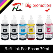 Tinta de recarga de tinta corante htl 6pk 70ml, compatível com epson l200 l210 l222 l100 l110 l120 l132 l550 l555 l300 l355 l362 2024 - compre barato
