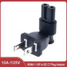 Adaptador de enchufe de Corriente CA de ángulo recto, conector IEC C7 a NEMA 1-15P, 2 clavijas, EE. UU. 2024 - compra barato