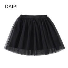 2022 New Summer Fashion Korean Tutu Skirt Solid Ruched Knee-Length Elastic Band Skirt Girl Cute Baby Princess Girls Skirts 2024 - buy cheap