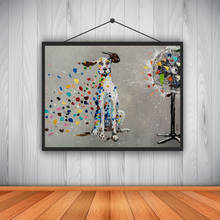 Pintura a óleo colorida do cão grafite e poster hd impressão imagem pintura de parede arte para crianças sala decoração de casa sem moldura 2024 - compre barato