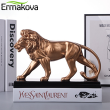 ERMAKOVA-estatua de León masculino de resina creativa, figuritas decorativas, escultura, artesanía, joyería para el hogar, regalo 2024 - compra barato