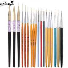 Monja 3 Pcs Nail Art Acrylic Liner Painting Brush French Lines Stripes Grid Pattern Drawing Pen 3D DIY Tips Manicure Tools 2024 - buy cheap