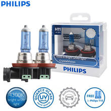 Philips-bombillas halógenas H11 para coche, luz blanca brillante de 4300K, 12V, 55W, PGJ19-2, Con 2X bombillas T10, 12362CVSM, 2 uds. 2024 - compra barato