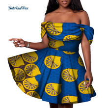 Vestidos africanos estampados para mujer, Sexy, sin hombros, Bazin Riche, Ankara, WY7207 2024 - compra barato