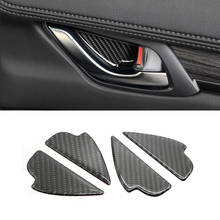 For Mazda3 Mazda6 CX-3 CX-5 CX-8 CX-9 2017 2018 4PCS Carbon Fiber Car Interior Door Pull Handle Frame Cover Decor Trim 2024 - buy cheap