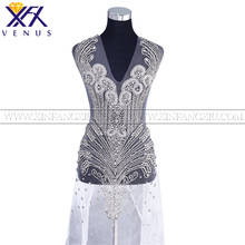 Xfx venus 1 peça costura em strass puro artesanal aplique de cristal vestido de noiva acessório de costura de cristal para vestido de casamento 2024 - compre barato