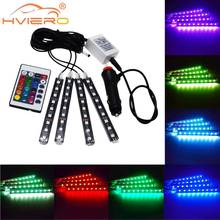 4X Car Led RGB Led Strip Light 5050 SMD Auto Remote Control Decorative Flexible LED Dome Atmosphere Lamp Additional Brake Light 2024 - buy cheap