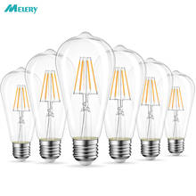 E27 LED Light Bulb Filament Rustic Clear ST64 4/8W 2700K Warm White Replacement 60W Incandescent Lamp 806lm Energy Saving 6PACK 2024 - buy cheap
