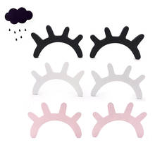 1 Pair Nordic Style Cute Wooden 3D Eyelash Wall Sticker Decor Children Kids Baby Room Background Wall Sticker Home Decoration 2024 - buy cheap