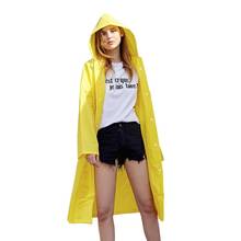 Chubasquero transparente para mujer, chaqueta impermeable de plástico, Poncho de lluvia largo de moda para adultos, Color sólido, novedad de 2020 2024 - compra barato