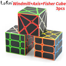 3pcs Lefun Windmill Axis Fisher Cube Original Magic Speed Stickerless with Black Stickers Cubo Magico Puzzle Cube 2024 - buy cheap