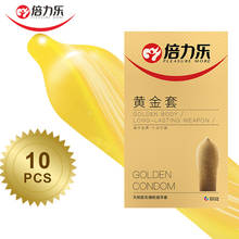 Beilile 10PCs Long Lasting Weapon Golden Body Condom Delay Ejaculation Cock Sleeve Thermal Lubricating Sex Products for Adults 2024 - buy cheap