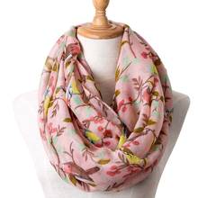 New Winter Children Scarf Soft Viscose Shawls and Wraps Cute Bird Print Infinity Scarves for Girls' Pashmina Bufanda Foulard 2024 - buy cheap