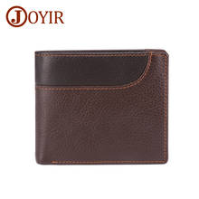 JOYIR Genuine Leather Mens Wallets Credit Card Holder Fashion Short Men Purse Cowhide Wallet RFID Driver License Holder New 2024 - buy cheap