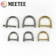 Meetee 5Pcs 13/17mm Brass Stainless Steel D Ring Hook Screw Removable KeyChain Ring Hang Buckle DIY Chain Hook Clasp Accessories 2024 - buy cheap