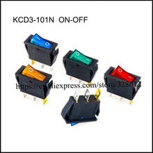 100pcs Rocker Switch Snap In 28*10MM ON OFF 3Pin SPST 2 Position Black Motor Switches 12V LED Lighted 20A 125VAC 15A 250VAC KCD3 2024 - buy cheap