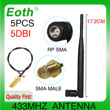 EOTH 5pcs 433mhzantenna 5dbi sma female lora  iot module lorawan signal receiver  ipex 1 SMA male pigtail Extension Cable 2024 - buy cheap