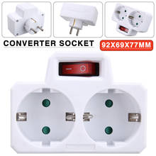 New Arrival 16A 250V Travel Switch Control Conversion Socket Durable 1 TO 2 Power Converter Sockets Adapter EU Plug 2024 - buy cheap