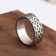 Anel viking de aço inoxidável, anel clássico com nó para homens odin runas, joias da moda e presentes para homens e mulheres 2024 - compre barato