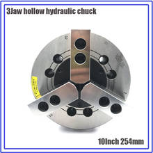 10inch 254mm 3 Jaw Chuck Hollow Hydraulic Chuck Hollow Power Chuck Back Plate for CNC Lathe Boring Cutting Tool Holder Hole Oil 2024 - buy cheap